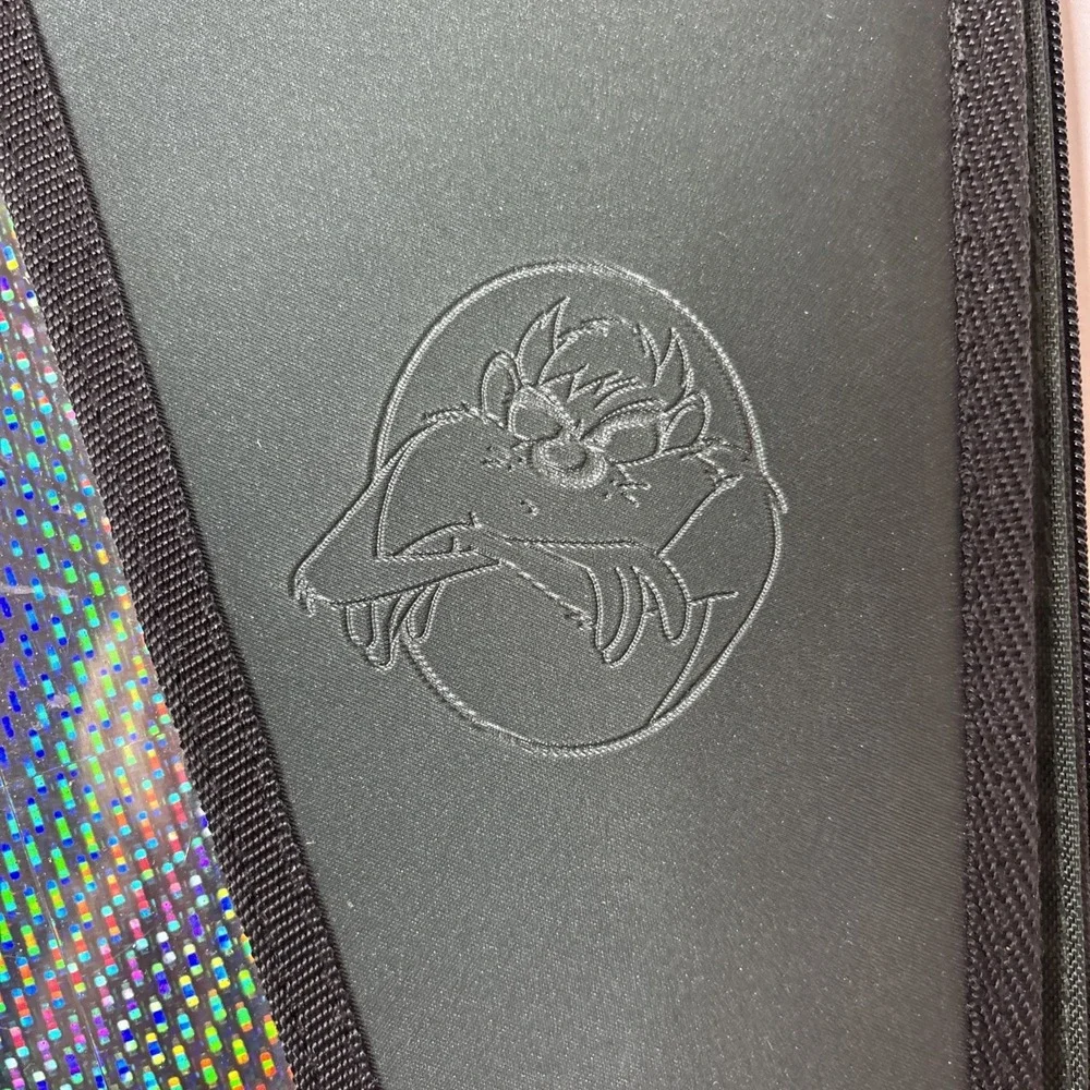 LOONEY TUNES Warner Bros 2000 PEN TAB Taz Devil 3 Pc Binder School Set Green Vtg